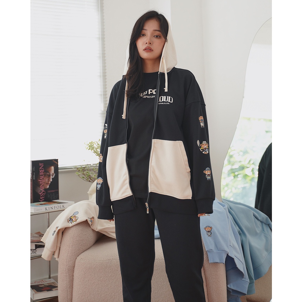 Áo zipper hoodie LOUD®  "MOVING" Collection - Black