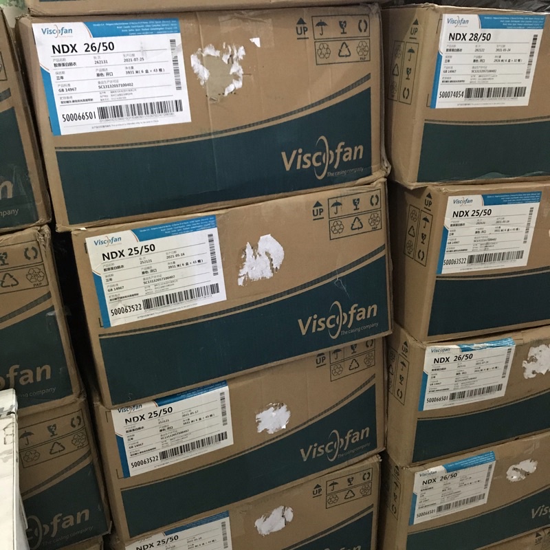 1 hộp vỏ xúc xích colagen viscofan phi 21/23/24/25/26/28 loại 1