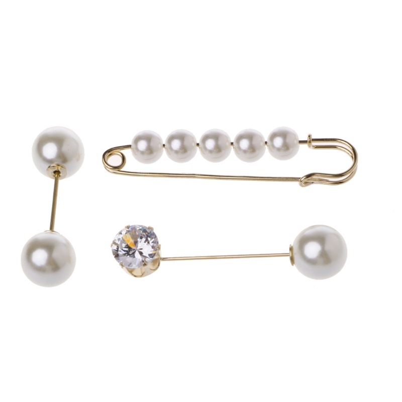 Ghim cài áo đính ngọc trai giả phong cách cổ điển an toàn cho nữ