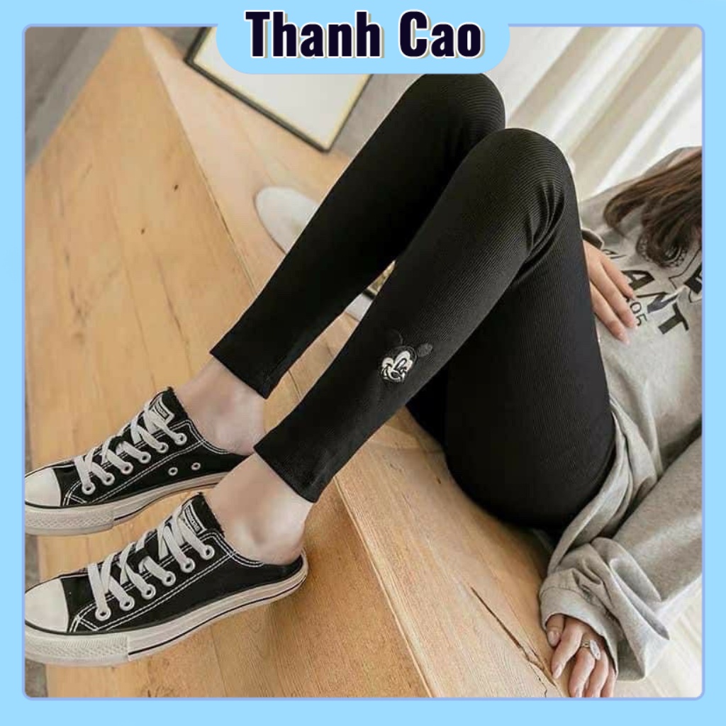 Quần Legging Cạp cao Len Tăm Co Dãn