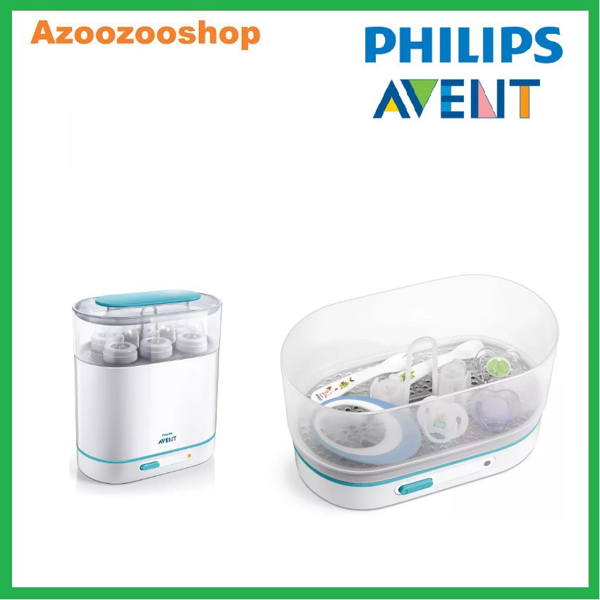 Máy tiệt trùng hơi nước 3 trong 1 Philips Avent SCF284/02, chứa được đến 6 bình sữa Philips Avent