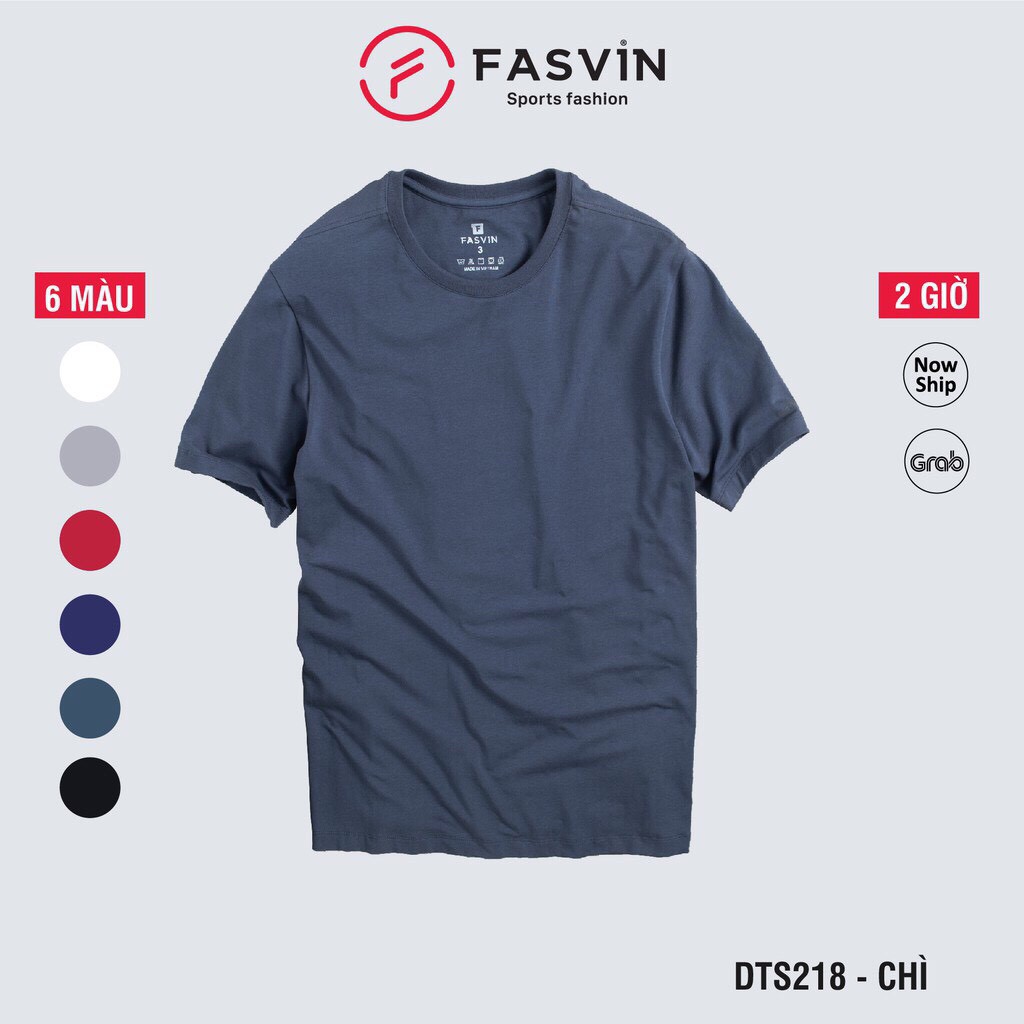 Áo thun nam trơn COTTON  FASVIN chất mềm mát co giãn dáng thể thao trẻ đẹp TS20218.HN | BigBuy360 - bigbuy360.vn