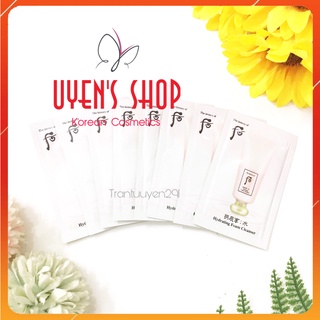 Sample Sữa rửa mặt The Whoo Hydrating Foam Cleanser 2ml