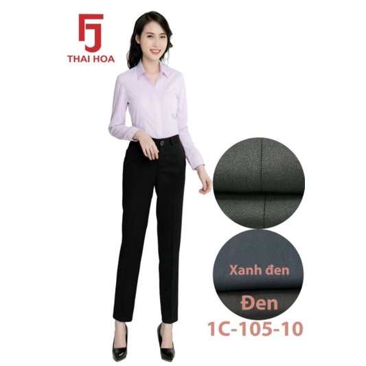 Mã mới 2022 Quần Thái Hòa lưng cao 1 nút vải mềm 1C-105