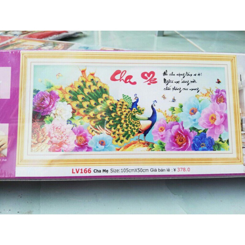 Tranh đính đá Cha Mẹ Lv166  chưa đính