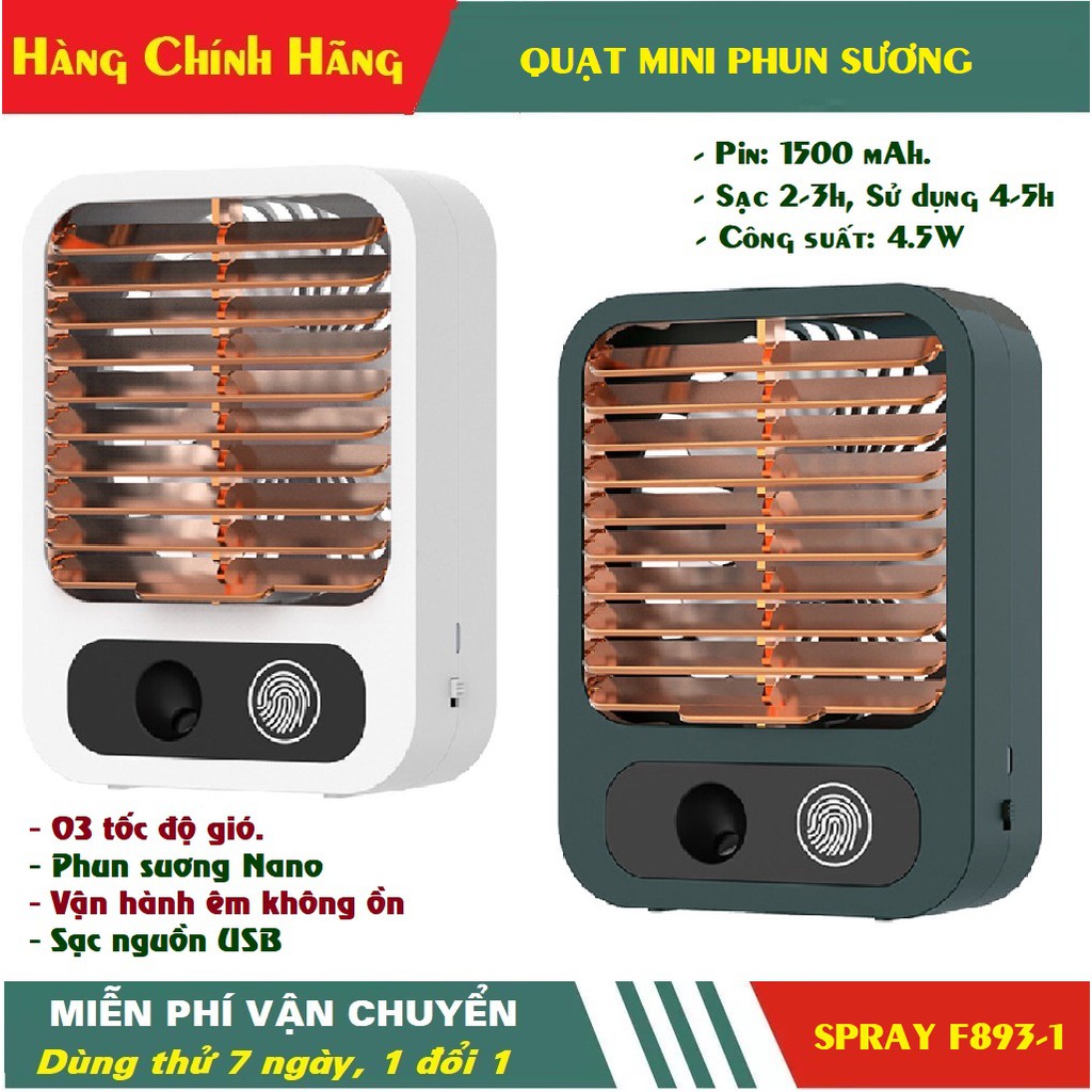 Quạt tích điện mini ⚜️Quạt hơi nước⚜️ Quạt phun sương mini cao cấp hot 2021