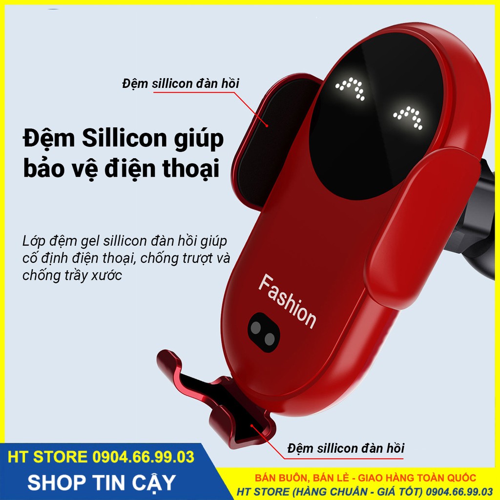 Kẹp (giá đỡ) giữ điện thoại cảm ứng đóng mở kiêm sạc không dây 15W -Smart Senssor dùng trong xe ô tô - bảo hành 6 tháng | WebRaoVat - webraovat.net.vn