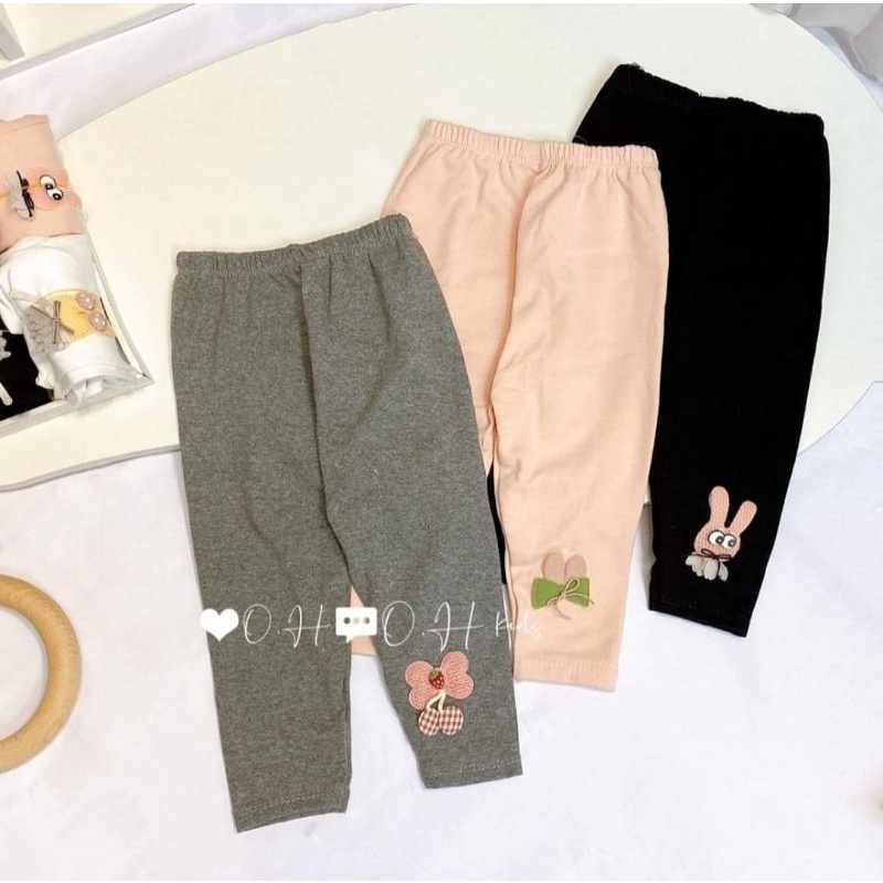 Quần legging giữ nhiệt cho bé chất zip lông dày dặn thêu nơ đẹp