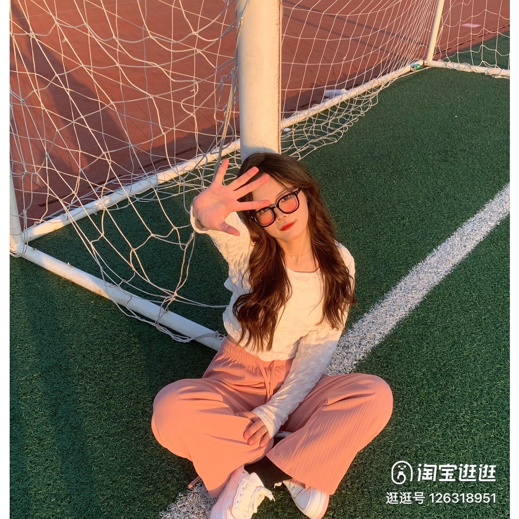 Kính nữ tạo hiệu ứng má hồng gọng đen Kính không độ cute dễ thương dành cho nữ