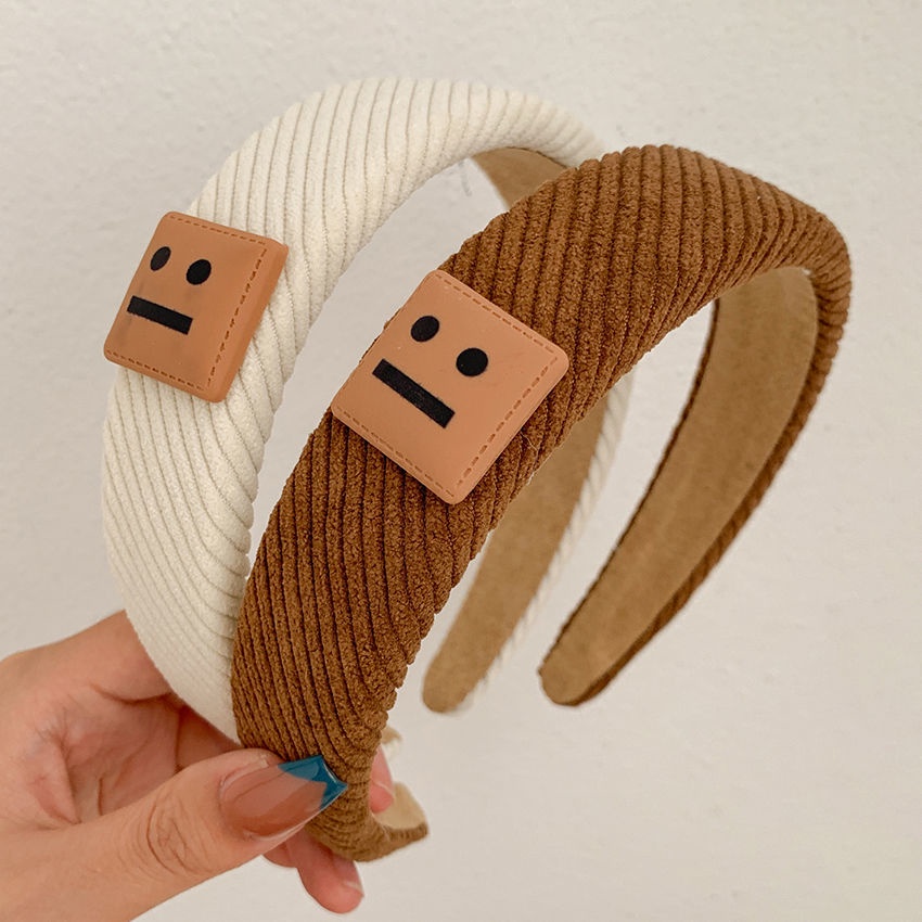 Băng đô cài tóc hình mặt cười phong cách retro Pháp mới năm 2021