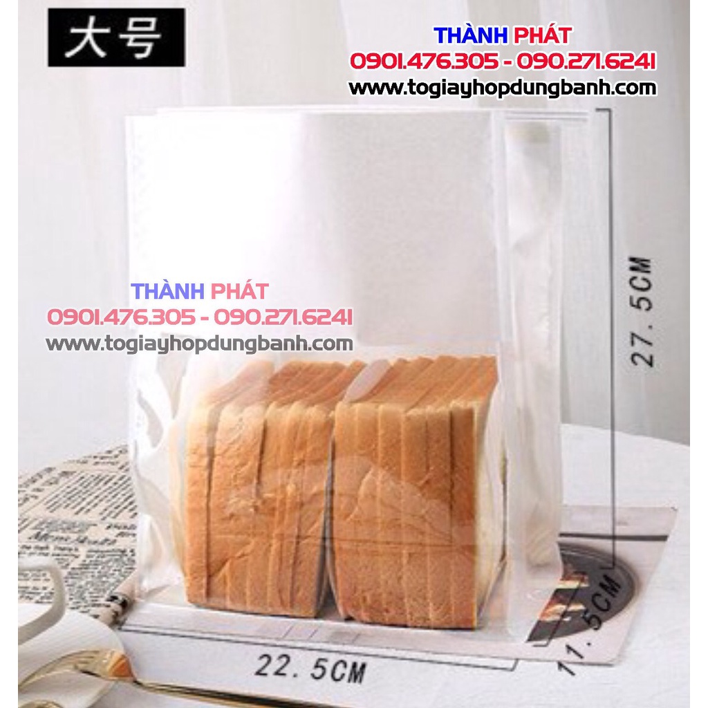 Túi giấy gấp mí lớn đựng Bánh mì, cookies, nougat