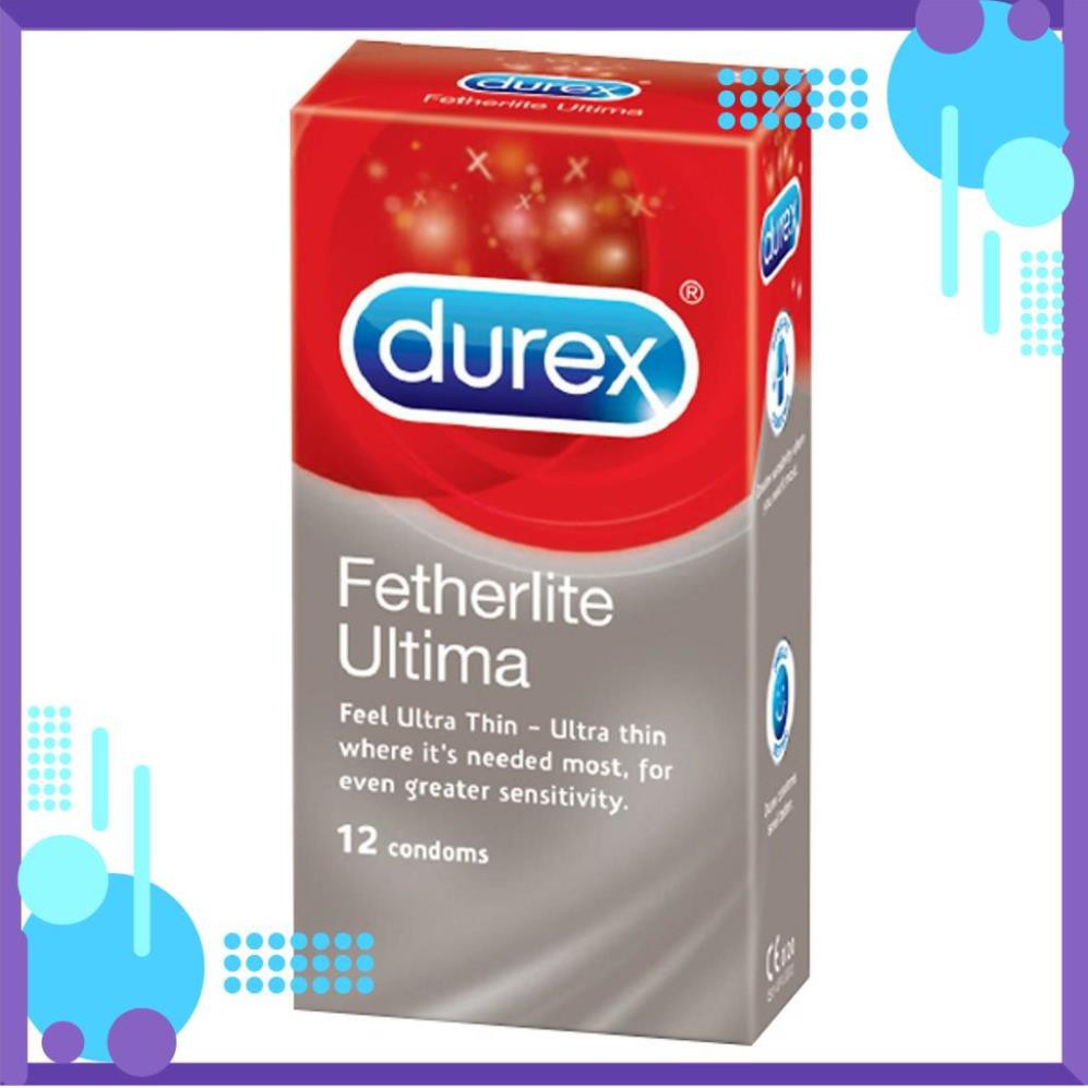 [CHÍNH HÃNG] Bao Cao Su Durex FETHERLITE ULTIMA (12 bao/ hộp) Siêu Mỏng, Đường Kính 52mm Giao Hàng Nhanh - Đức An