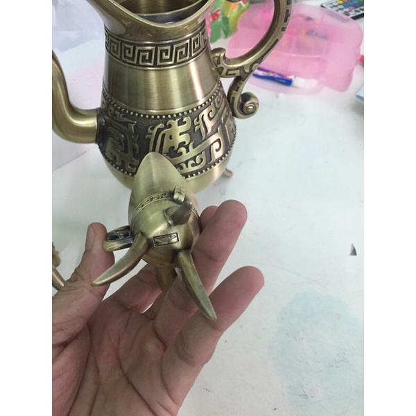 Ly rượu đồng thời tần bằng đồng nguyên chất, ly đúng nguyên khối, ly trang trí cổ, ly trưng bày cổ