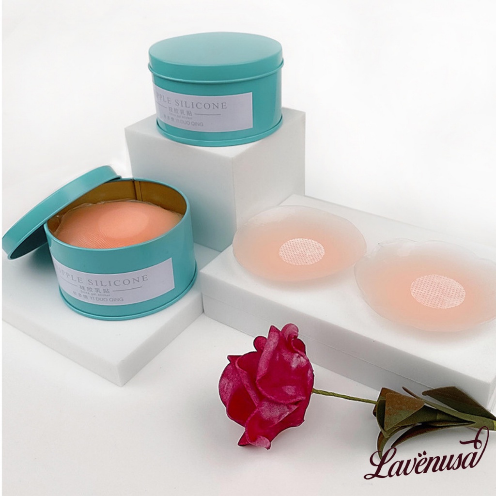 Miếng dán ngực che ti siêu mỏng silicon hộp 10 miếng 6.5cm LAVENUSA AL37