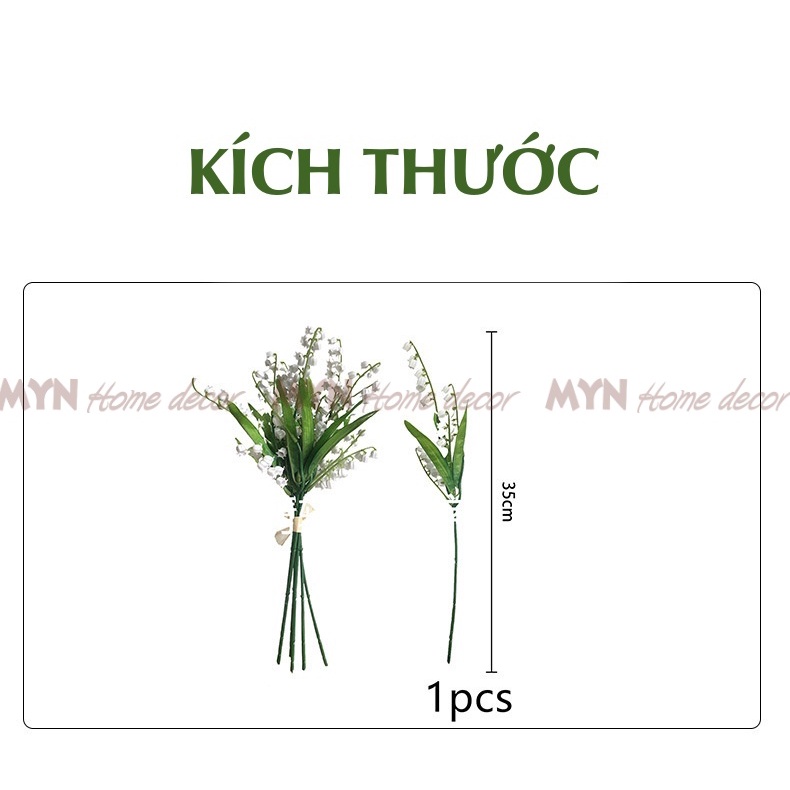 Hoa linh lan giả - Bình thủy tinh đựng Hoa lan chuông xinh xắn decor MYN Home