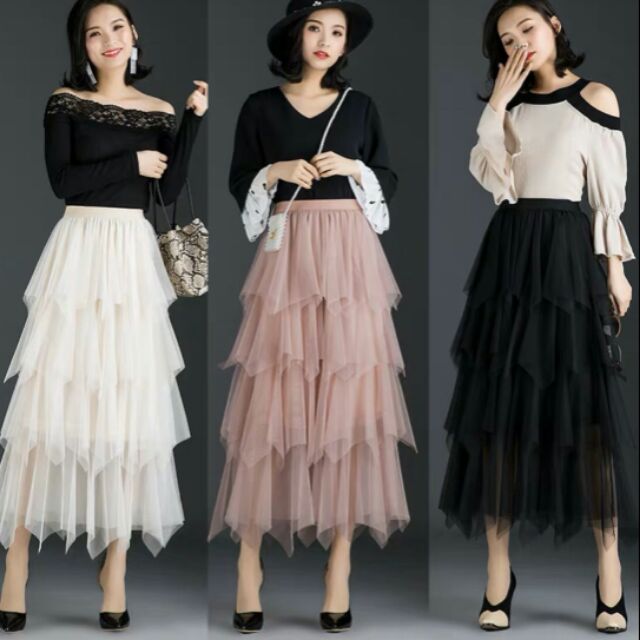 Váy lưới tầng dài- váy dự tiệc xinh lung linh | BigBuy360 - bigbuy360.vn