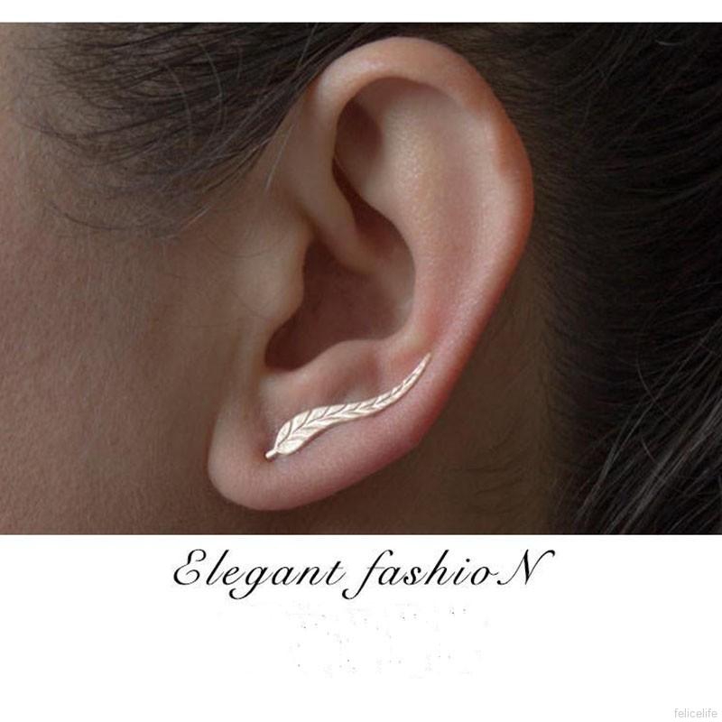 Bông tai nữ hình cành lá nhỏ kiểu Hàn Quốc