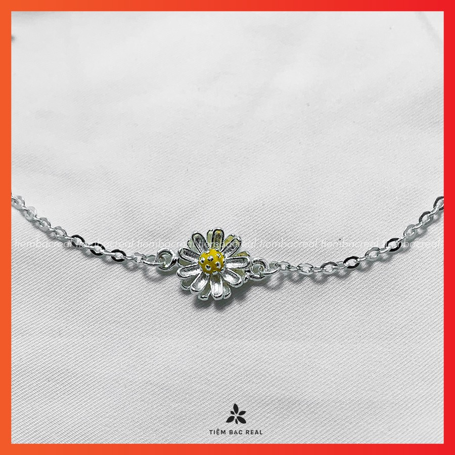 Lắc tay hoa cúc bạc ta nguyên chất không han gỉ, lắc tay hoa cúc đủ size kích cỡ | BigBuy360 - bigbuy360.vn