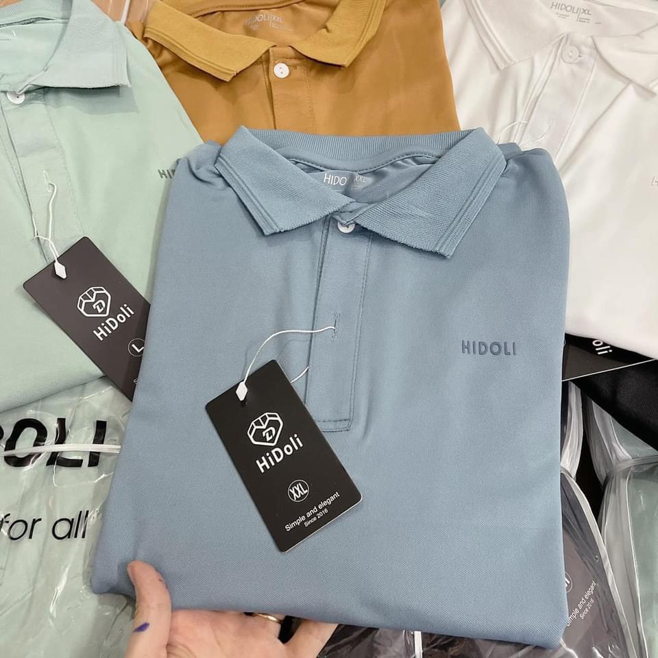 Áo polo trơn nam HIDOLI in logo