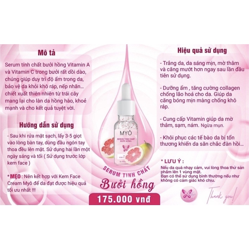 SERUM TINH CHẤT BƯỞI HỒNG MYÔ