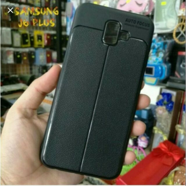 Ốp lưng dẻo vân da Auto Focus cho galaxy j6 plus/j6+