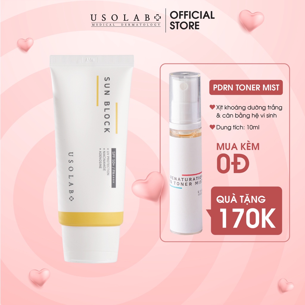 Kem chống nắng, dưỡng trắng Usolab Sun Block Cream SPF 50+ PA +++ 50g