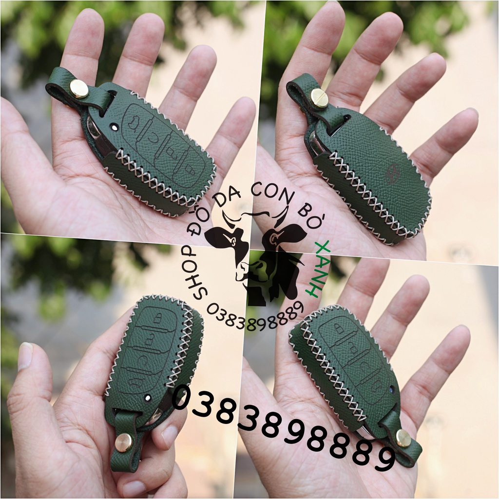 [Mã LIFEAUMAY giảm 10% tối đa 30k đơn 150k] bao da chìa khoá Hyundai Creta 2022 allnew 4 nút handmade da thật 008b