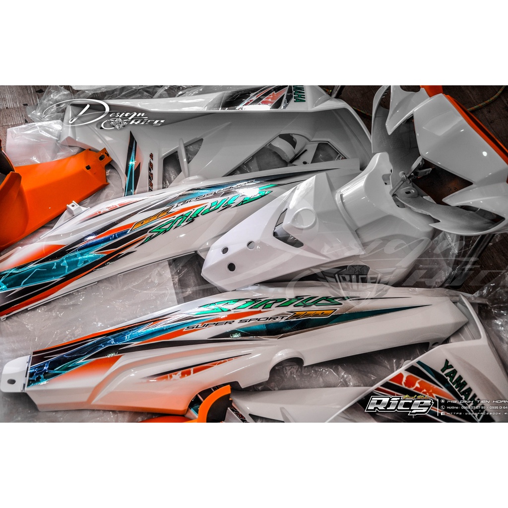 Tem Sirius Full Trắng Mẫu Tia Sét Rạng nứt phối màu Cam