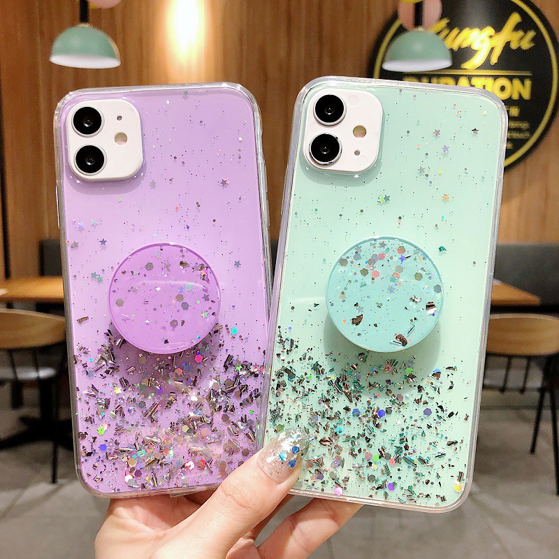 IPhone 12 Pro Max 11 SE 2020 6s plus 7 8 plus X XR XS MAX Case Shiny Starry sky star bracket Stand Soft Phone Cover Apple | BigBuy360 - bigbuy360.vn