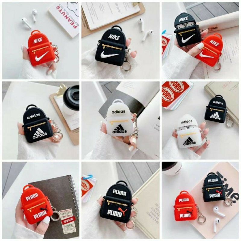 (Order 10 ngày) Case bảo vệ Airpods Pro/1/2 balo N I K E/ adidas/ puma đỏ đen trắng trong
