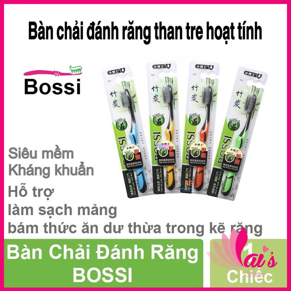 Bàn Chải Đánh Răng Than Tre Hoạt Tính BOSSI Hàn Quốc 921 Hàng Loại 1 - LAI'S STORE