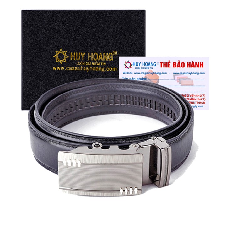 Dây nịt nam Huy Hoàng răng cưa 3,2P màu đen HP4132 (Mặt khóa giao ngẫu nhiên)