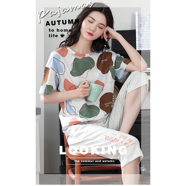 Đồ mặc nhà nữ họa tiết lạ chất thun cotton 100% cực dễ thương BA5068 | BigBuy360 - bigbuy360.vn