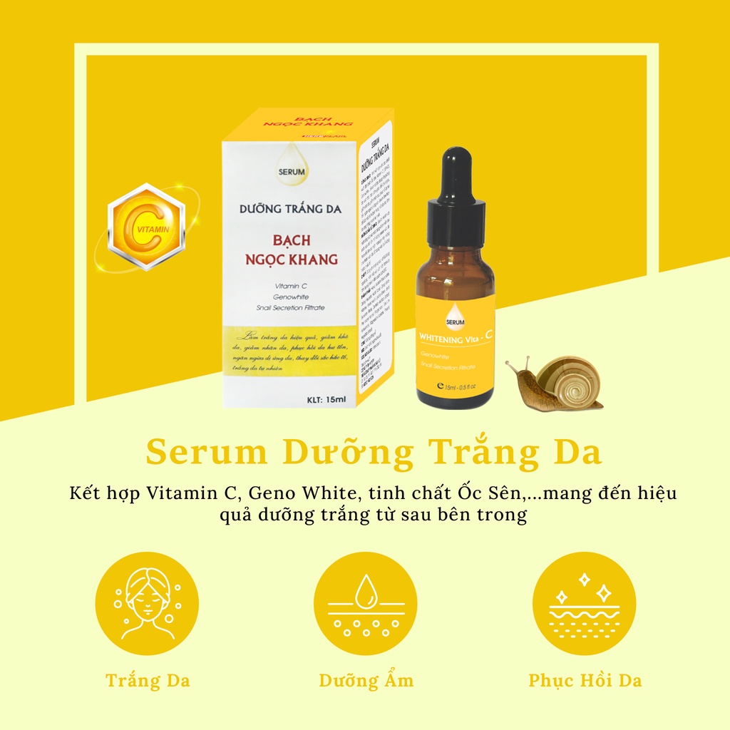 Serum dưỡng trắng da Bạch Ngọc Khang 15ml