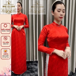 Áo dài truyền thống cao cấp-duy chinh-ADGT00025_đỏ tươi