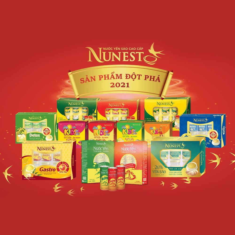 Nước yến sào cao cấp Nunest Relax giảm căng thẳng, mệt mỏi (Hộp 6 lọ x 70ml)