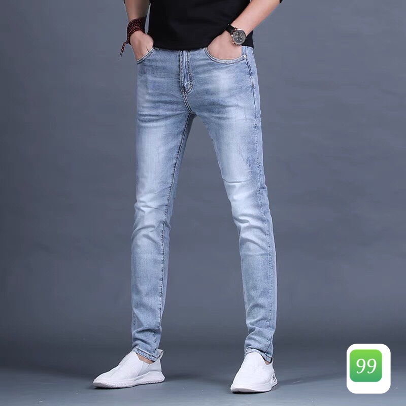 Quần jean nam 💥Freeship💥  Quần rin rách gối chất bò cao cấp Ống Đứng Dáng Cao Basic HA10 | BigBuy360 - bigbuy360.vn