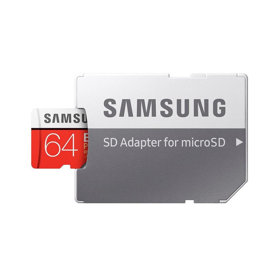 Thẻ nhớ micro SD Samsung Evo Plus 64GB upto 100MB/s U3 + Adapter - (Bảo hành 5 năm) tặng đầu đọc thẻ (ngẫu nhiên)