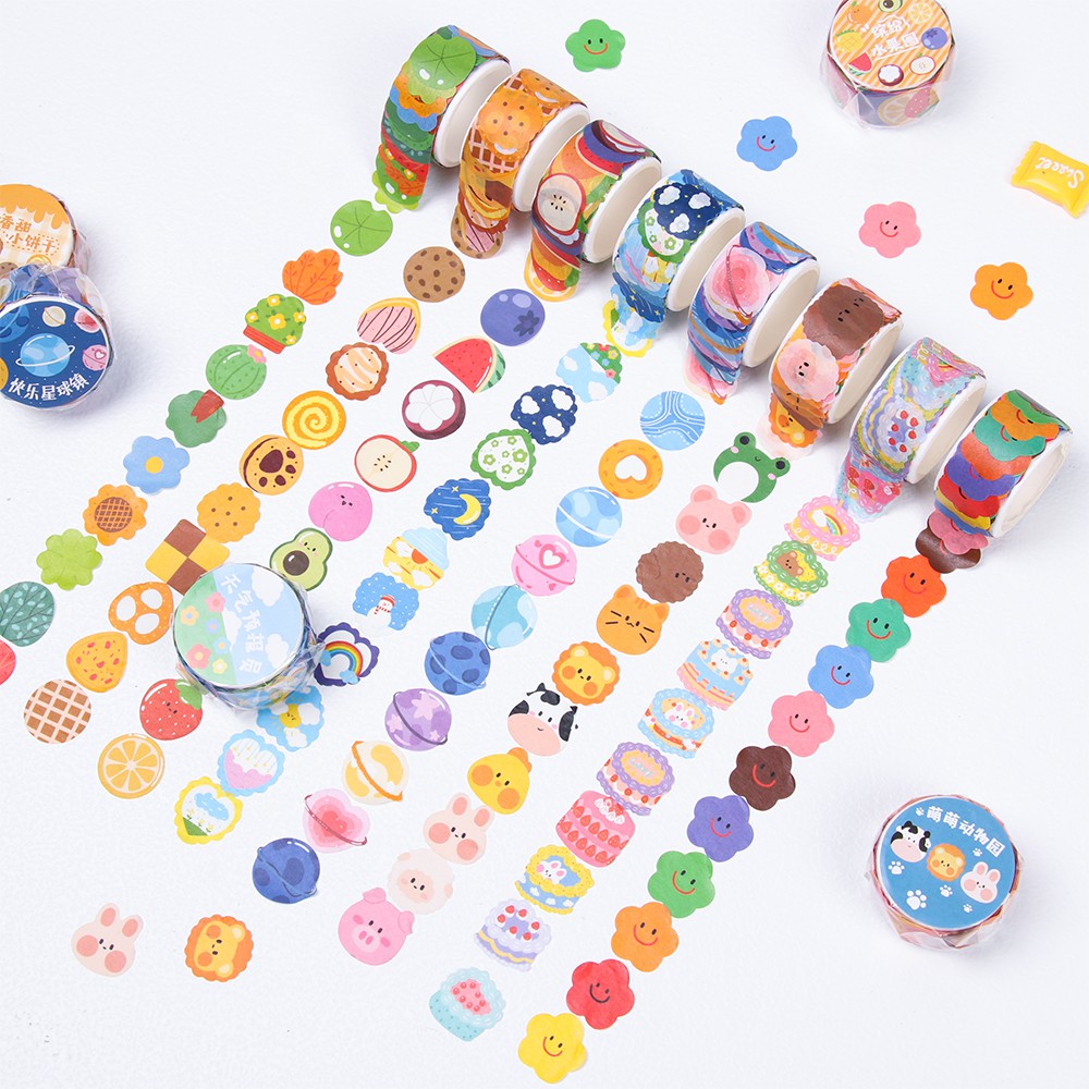 JUNE Adhesive Washi Tape Tearable Scrapbooking Sticker Sticky Paper DIY Kawaii School Supplies Stationery Decorative Diary Label