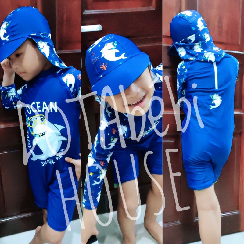nhiều mẫu Đồ bơi liền thân tay dài có nón che gáy cho bé SW0307.9283- DOTAbébi HOUSE