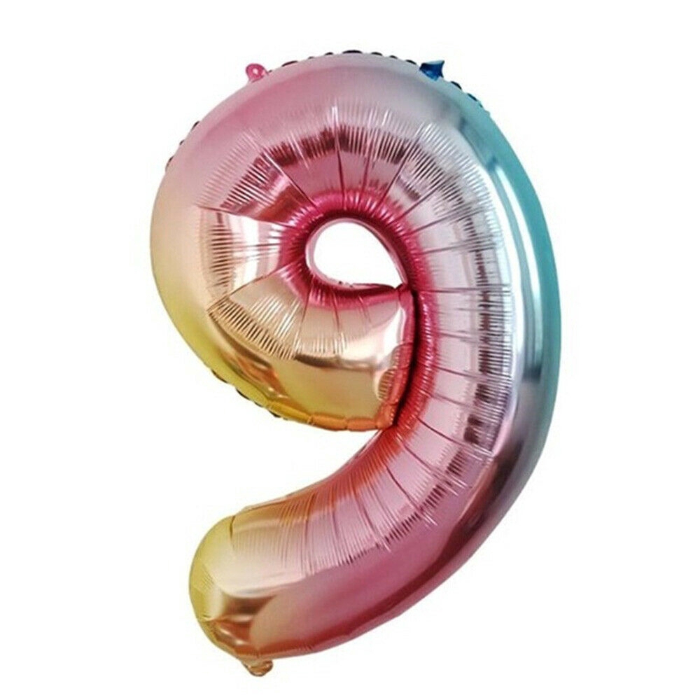 Bong bóng bơm hơi nhiều màu chữ số 0-9 trang trí tiệc