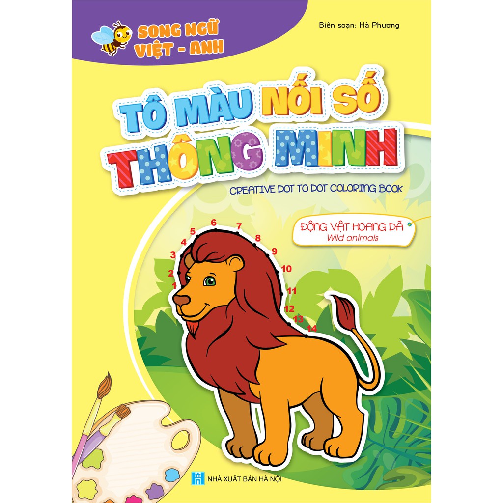 Sách - Bộ Tô Màu Nối Số Thông Minh Song Ngữ AnhViệt (Túi 8 Cuốn)