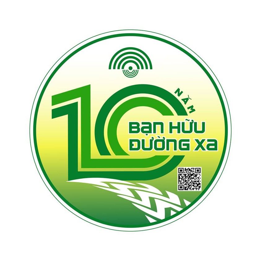 STICKER hình dán logo BẠN HỮU ĐƯỜNG XA 10 NĂM, nhiều kích cỡ