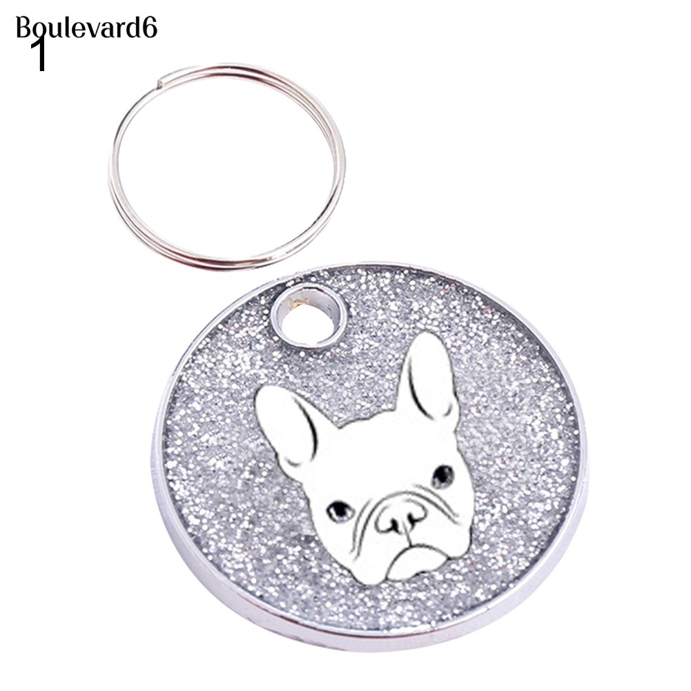 BOU ID Name Tag Bulldog Dog Address Pet Key Ring Collar Gift