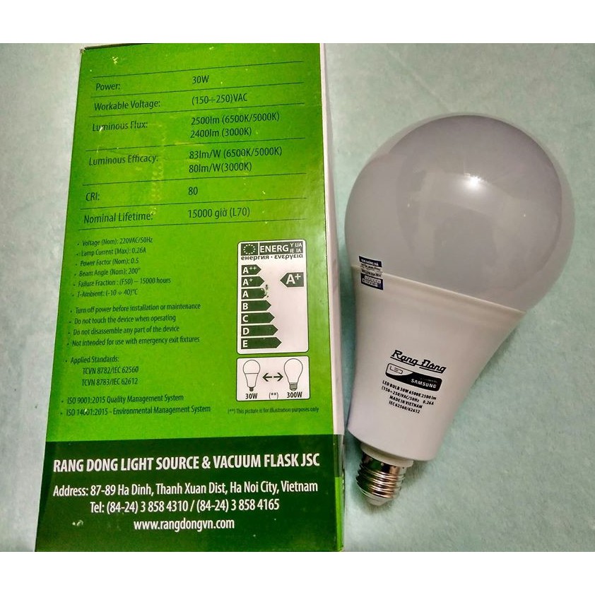 Bóng đèn led bulb tròn Rạng Đông 30W