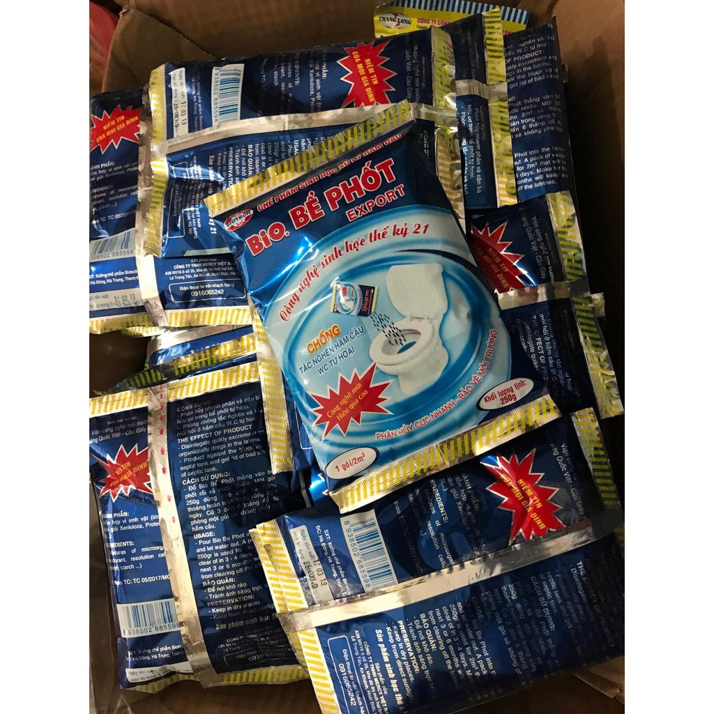 Túi thông bể phốt, tiêu khử bồn cầu, thông tắc cống 250g