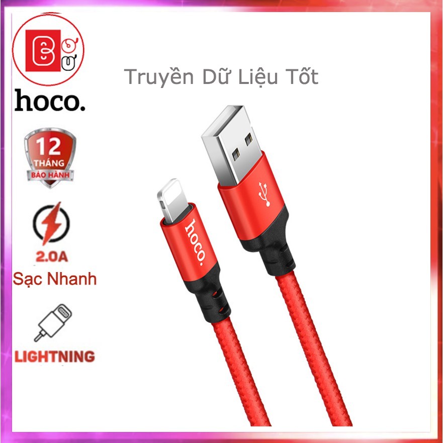 Dây Cáp Sạc NHANH Ip Lightning SIÊU BỀN Hoco X14, Chính Hãng Nhập Khẩu Đài Loan - Bơ Bư