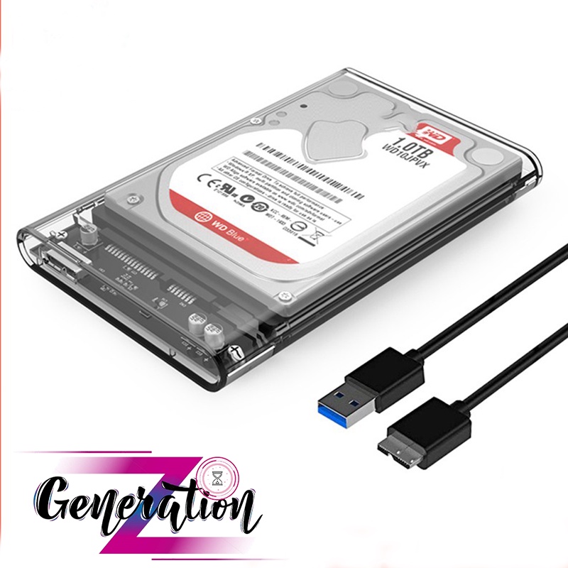 Box gắn HDD ZST-1001K Chuẩn Sata 2.5 - Usb 3.0 trong suốt