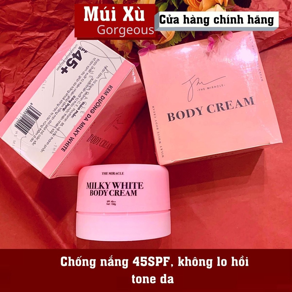 Kem body DưỡngTrắng Da Sữa Bò Múi Xù Gorgeous - Siêu trắng siêu mềm mịn dưỡng thể trắng da toàn thân