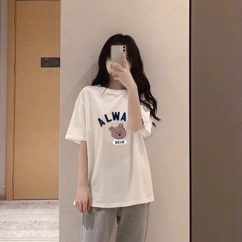 Áo Thun 3158 In Hình GẤU ALWAY Form Rộng Unisex Chất Cotton Khô Loại 1, Thoáng Mát, Thấm Hút Mồ Hôi - GUNN